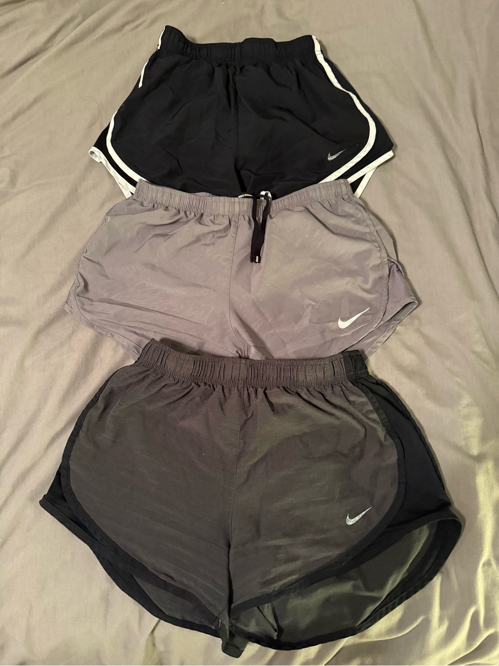 Nike Women's Running Shorts Pack - Black, Gray, Charcoal - Picture 1 of 5